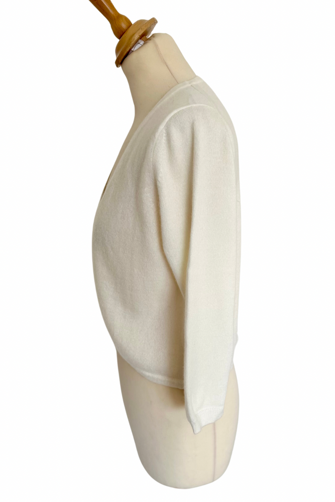 100% Cashmere Cream Bolero Size 12 - BNWT