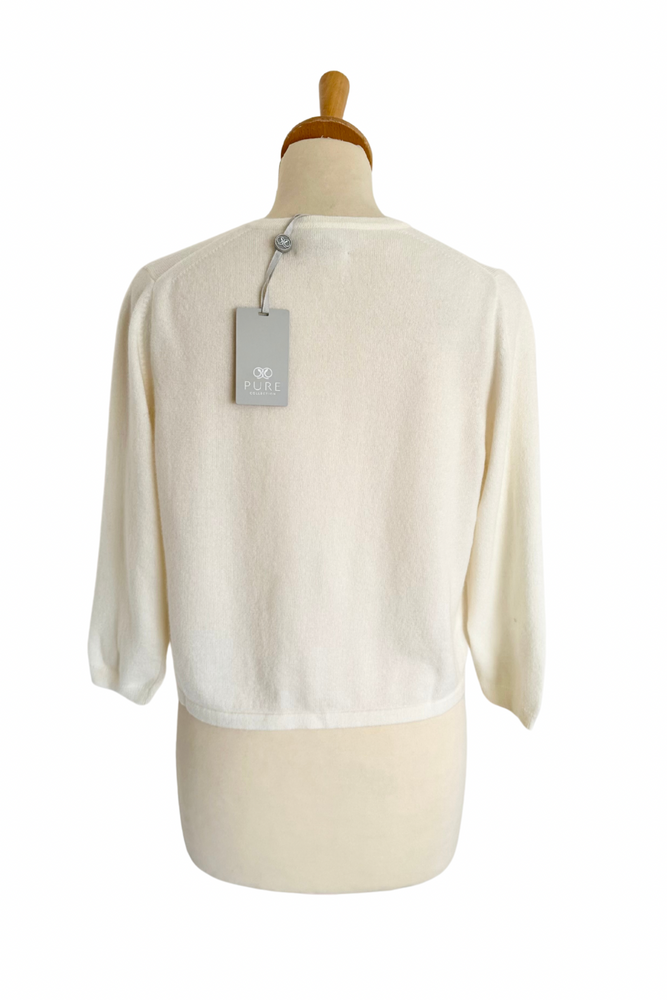 100% Cashmere Cream Bolero Size 12 - BNWT