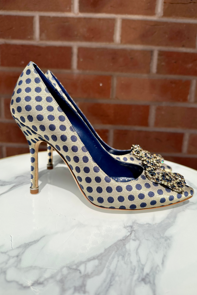 Polka dot high heels sales
