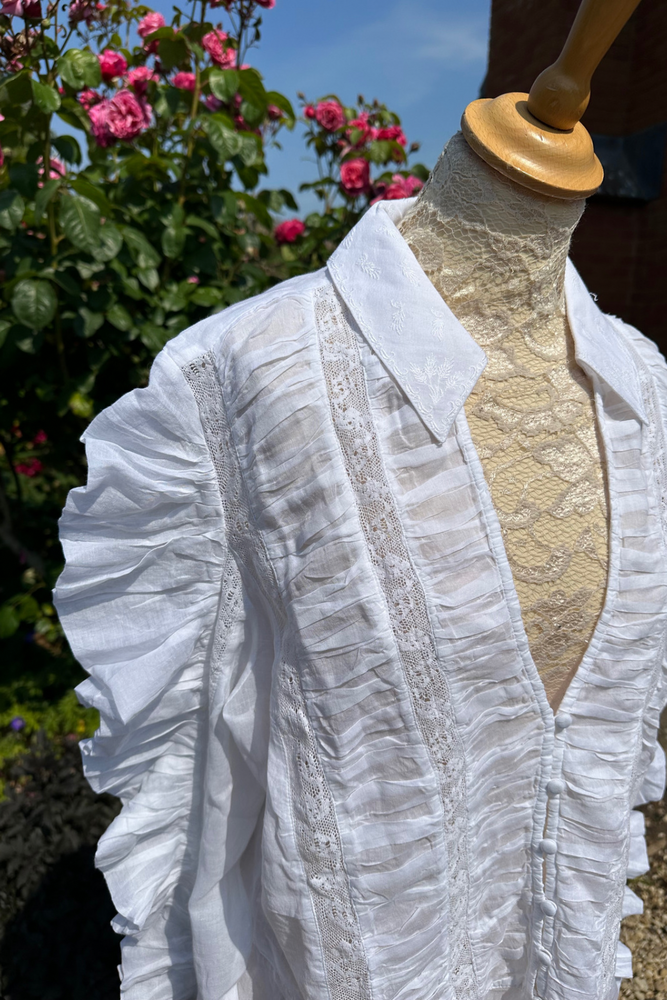 Lace Ruffled Blouse Size XL - Unworn