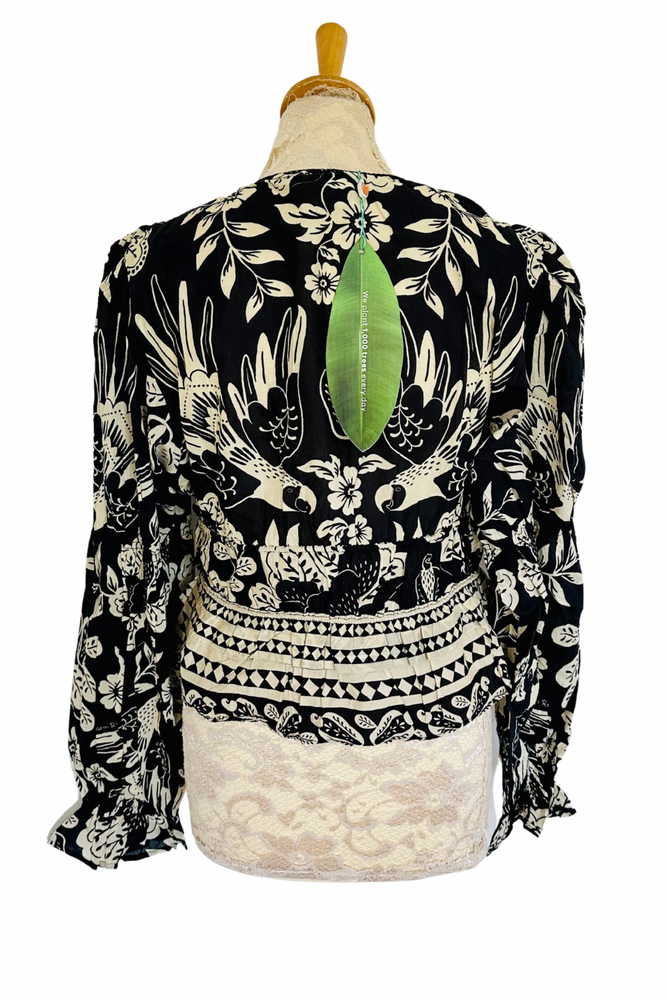Graphic Floral Blouse Size S or M - BNWT