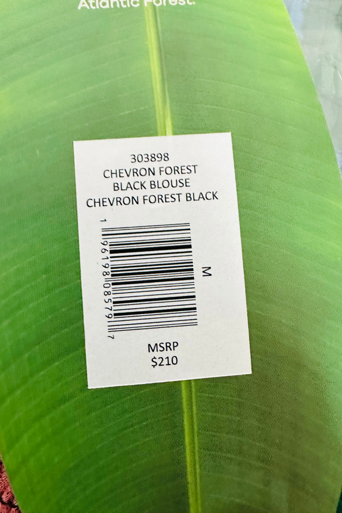 Chevron Forest Floral Blouse Size M - BNWT
