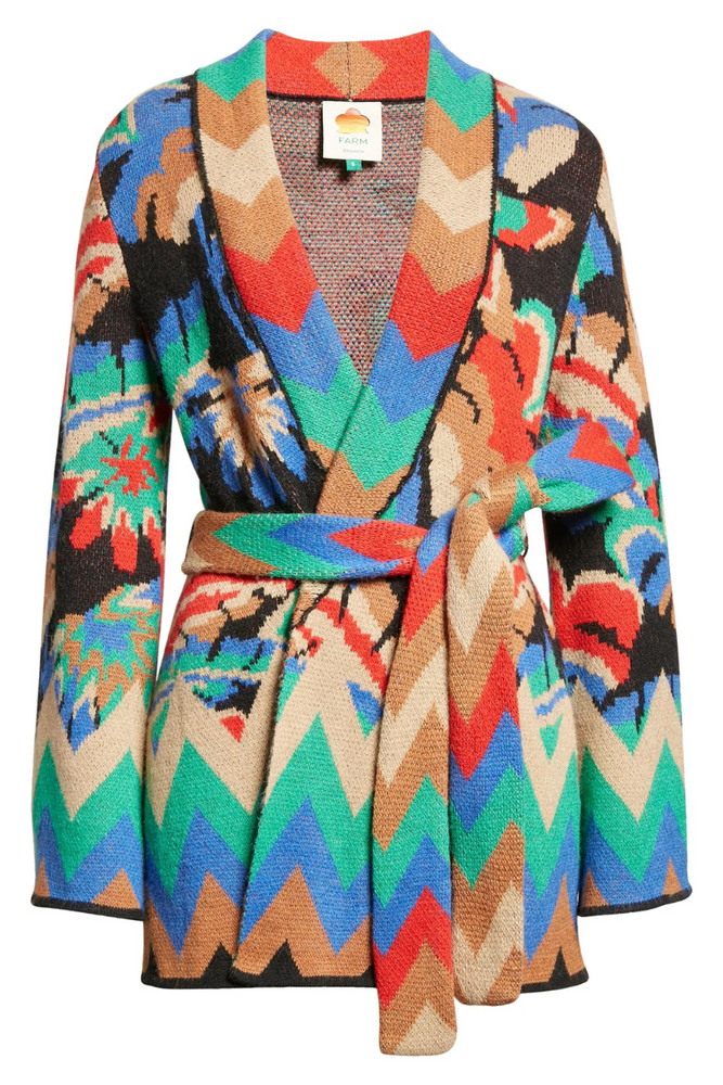 Jacquard Belted Cardigan Size S - BNWT