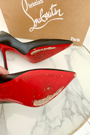 
            
                Load image into Gallery viewer, Black Louboutin Heels Size UK 3.5 - Preloved
            
        