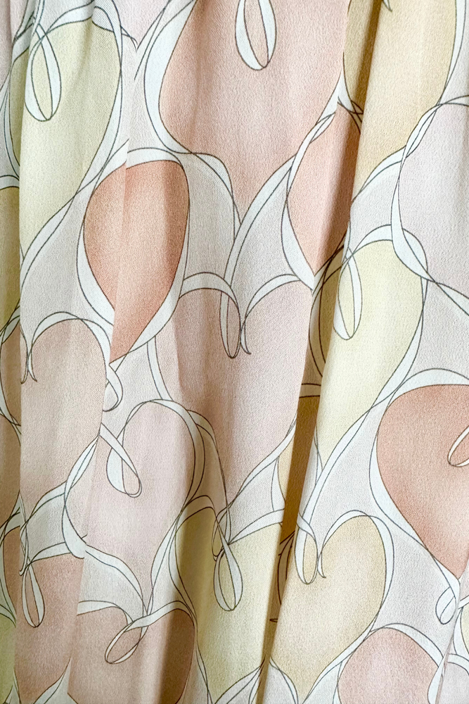 Heart Patterned Pastel Midi Dress Sizes 14 & 16 - New with Tags