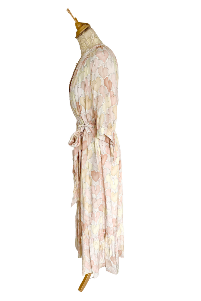 Heart Patterned Pastel Midi Dress Sizes 14 & 16 - New with Tags