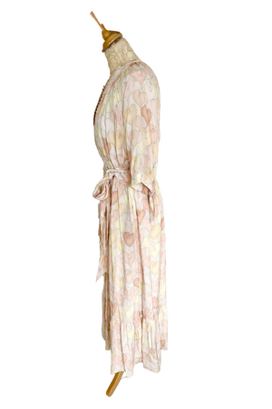 Heart Patterned Pastel Midi Dress Sizes 14 & 16 - New with Tags