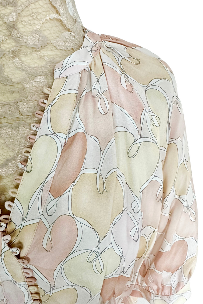 Heart Patterned Pastel Midi Dress Sizes 14 & 16 - New with Tags