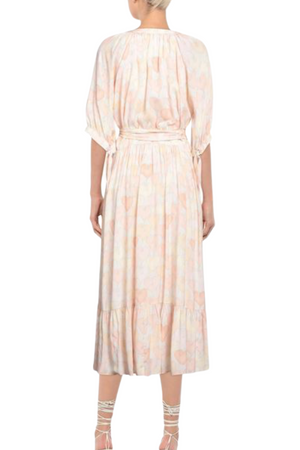 Heart Patterned Pastel Midi Dress Sizes 14 & 16 - New with Tags
